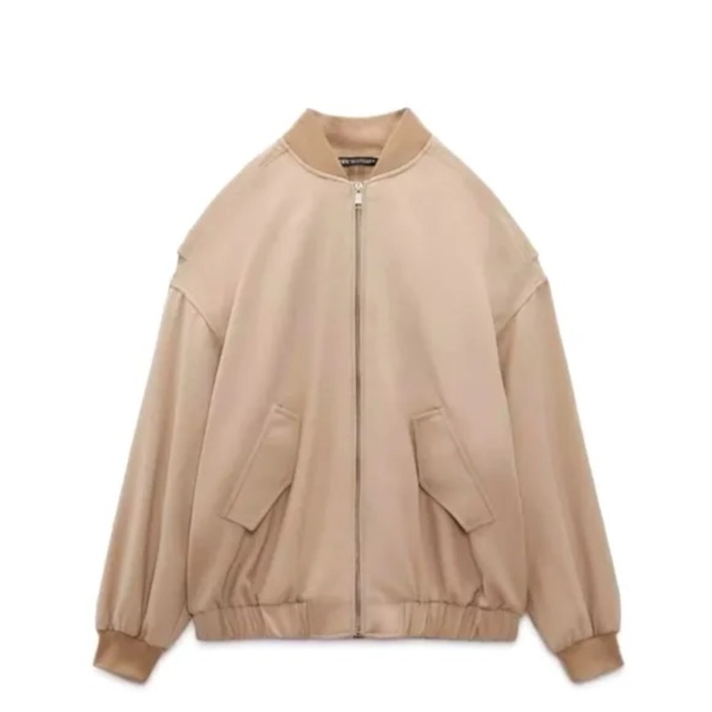 Zara Beige Bomber Jacket